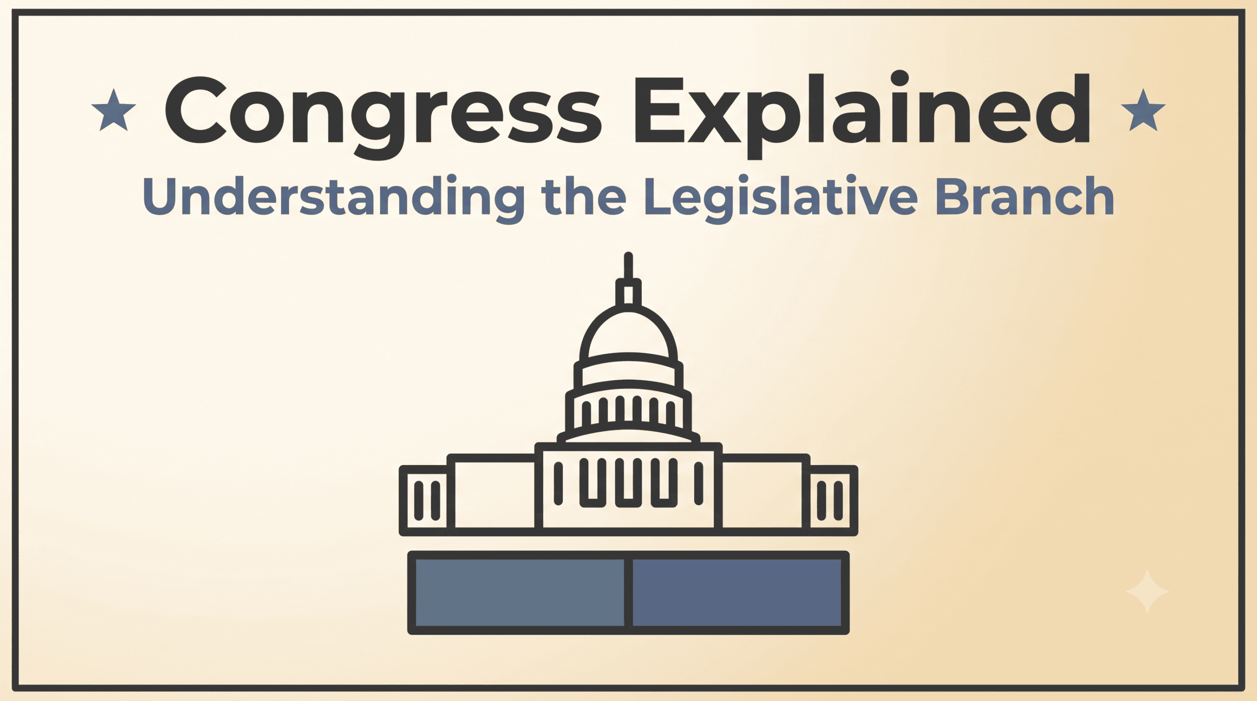 How Congress works illustration showing the U.S. Capitol and the House and Senate lawmaking process