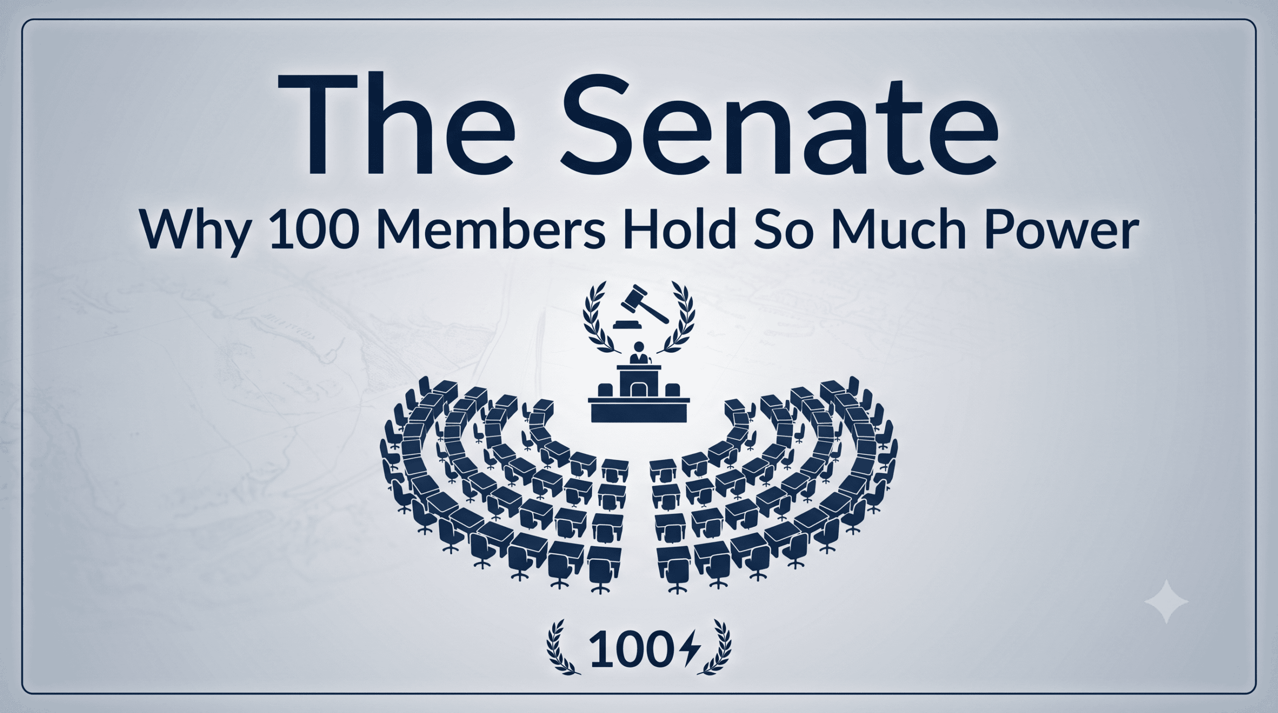 Minimalist illustration representing the U.S. Senate and its role in Congress, including how senators represent their states.