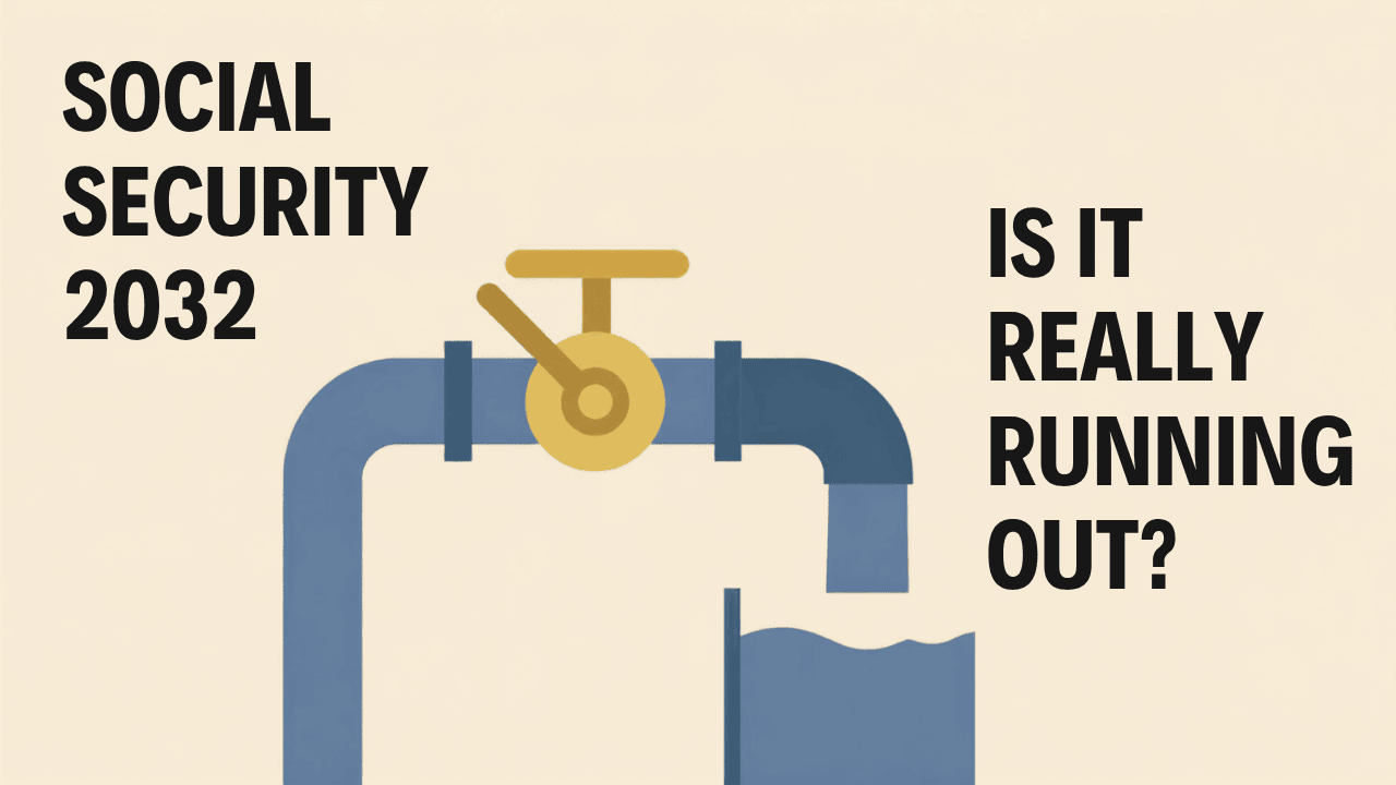 Social Security 2032 graphic asking if Social Security is really running out of money