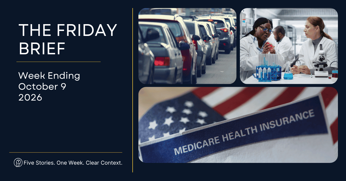 VoteView News Friday Brief for October 9, 2026, covering Iran, jobs, Medicare, and science funding